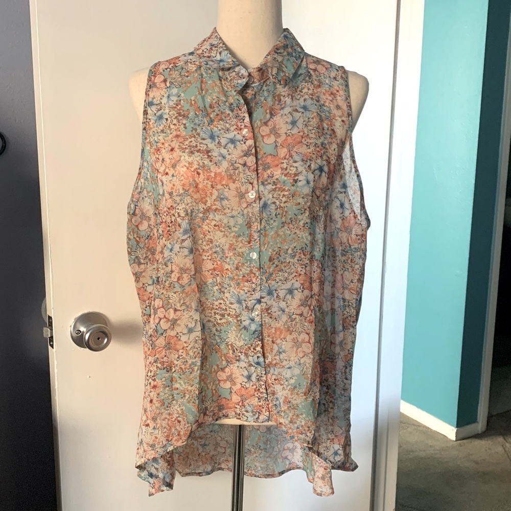 Ambiance Apparel Sleeveless Floral Blouse